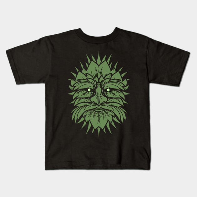 TRADITIONAL CELTIC WICCA PAGAN GREENMAN T-SHIRT AND MERCHANDISE Kids T-Shirt by Tshirt Samurai